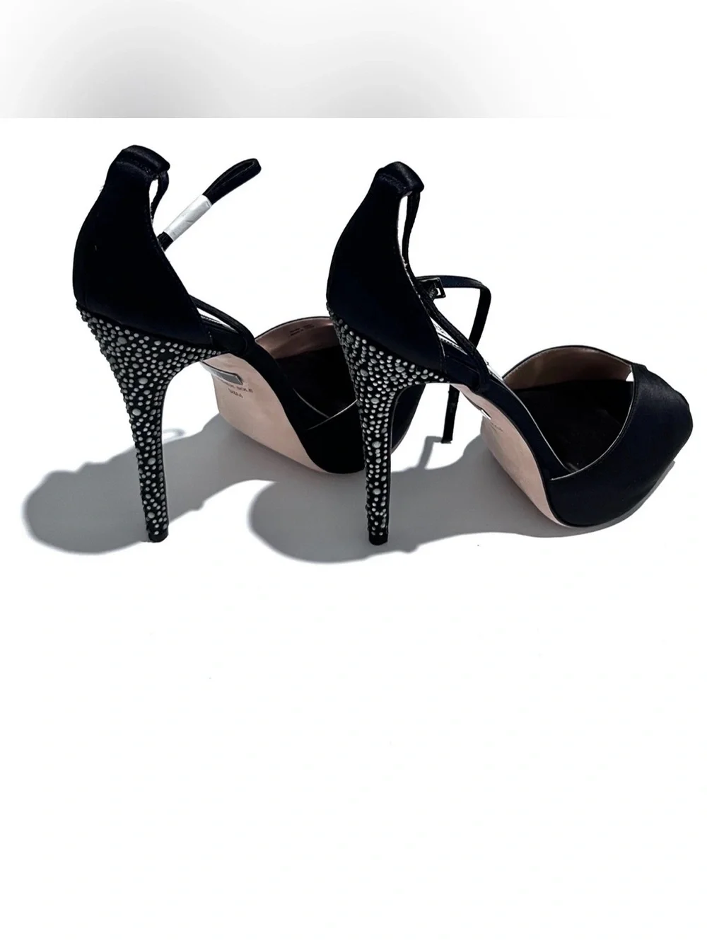 NEW! Badgley Mischka Violeta open-toe pumps with Rhinestones Sz 9.5